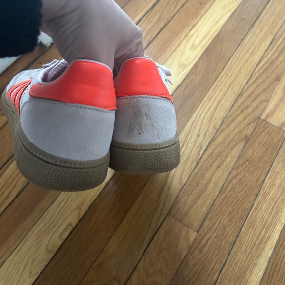 Adidas Women's Light Pink and Neon Orange Spezial Sneakers - Picture 4 of 5